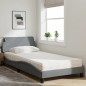 vidaXL Bett mit Matratze Hellgrau 100x200 cm Stoff vidaXL Bett mit Matratze Hellgrau 100x200 cm Stoff