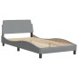 vidaXL Bett mit Matratze Hellgrau 100x200 cm Stoff vidaXL Bett mit Matratze Hellgrau 100x200 cm Stoff