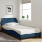 vidaXL Bett mit Matratze Blau 100x200 cm Stoff vidaXL Bett mit Matratze Blau 100x200 cm Stoff