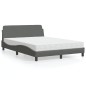vidaXL Bett mit Matratze Dunkelgrau 120x200 cm Stoff vidaXL Bett mit Matratze Dunkelgrau 120x200 cm Stoff