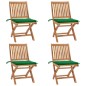 Klappbare Gartenstühle mit Kissen 4 Stk. Massivholz Teak Klappbare Gartenstühle mit Kissen 4 Stk. Massivholz Teak