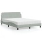 vidaXL Bett mit Matratze Hellgrau 120x200 cm Samt vidaXL Bett mit Matratze Hellgrau 120x200 cm Samt