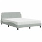 vidaXL Bett mit Matratze Hellgrau 120x200 cm Samt vidaXL Bett mit Matratze Hellgrau 120x200 cm Samt