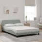 vidaXL Bett mit Matratze Hellgrau 120x200 cm Samt vidaXL Bett mit Matratze Hellgrau 120x200 cm Samt
