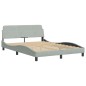 vidaXL Bett mit Matratze Hellgrau 120x200 cm Samt vidaXL Bett mit Matratze Hellgrau 120x200 cm Samt