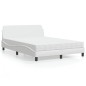 vidaXL Bett mit Matratze Weiß 120x200 cm Kunstleder vidaXL Bett mit Matratze Weiß 120x200 cm Kunstleder