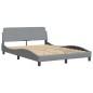 vidaXL Bett mit Matratze Hellgrau 140x190 cm Stoff vidaXL Bett mit Matratze Hellgrau 140x190 cm Stoff