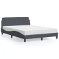 vidaXL Bett mit Matratze Dunkelgrau 140x190 cm Samt vidaXL Bett mit Matratze Dunkelgrau 140x190 cm Samt