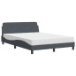 vidaXL Bett mit Matratze Dunkelgrau 140x190 cm Samt vidaXL Bett mit Matratze Dunkelgrau 140x190 cm Samt