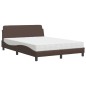 vidaXL Bett mit Matratze Braun 140x190 cm Kunstleder vidaXL Bett mit Matratze Braun 140x190 cm Kunstleder