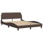 vidaXL Bett mit Matratze Braun 140x190 cm Kunstleder vidaXL Bett mit Matratze Braun 140x190 cm Kunstleder