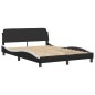 vidaXL Bett mit Matratze Schwarz und Weiß 140x190 cm Kunstleder vidaXL Bett mit Matratze Schwarz und Weiß 140x190 cm Kunstleder