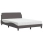 vidaXL Bett mit Matratze Grau 140x190 cm Kunstleder vidaXL Bett mit Matratze Grau 140x190 cm Kunstleder