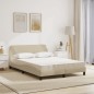 vidaXL Bett mit Matratze Creme 140x200 cm Stoff vidaXL Bett mit Matratze Creme 140x200 cm Stoff