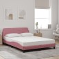 vidaXL Bett mit Matratze Rosa 140x200 cm Samt vidaXL Bett mit Matratze Rosa 140x200 cm Samt