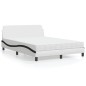 vidaXL Bett mit Matratze Weiß und Schwarz 140x200 cm Kunstleder vidaXL Bett mit Matratze Weiß und Schwarz 140x200 cm Kunstleder