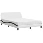 vidaXL Bett mit Matratze Weiß und Schwarz 140x200 cm Kunstleder vidaXL Bett mit Matratze Weiß und Schwarz 140x200 cm Kunstleder