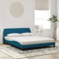 vidaXL Bett mit Matratze Blau 160x200 cm Samt vidaXL Bett mit Matratze Blau 160x200 cm Samt