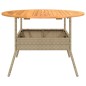 vidaXL Gartentisch mit Holzplatte Beige Ø110x71 cm Poly Rattan vidaXL Gartentisch mit Holzplatte Beige Ø110x71 cm Poly Rattan
