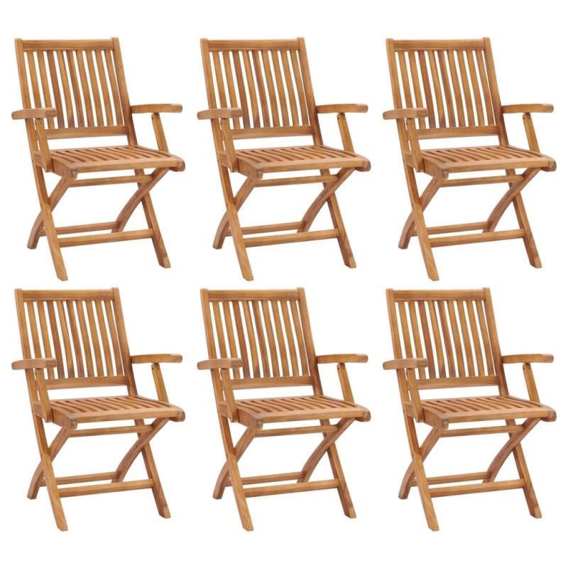Klappbare Gartenstühle 6 Stk. Massivholz Teak Klappbare Gartenstühle 6 Stk. Massivholz Teak