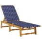 vidaXL Sonnenliege mit Tisch Dunkelblau Massivholz Akazie und Stoff vidaXL Sonnenliege mit Tisch Dunkelblau Massivholz Akazie und Stoff