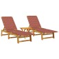 vidaXL Sonnenliegen 2 Stk. mit Tisch Rot Massivholz Akazie vidaXL Sonnenliegen 2 Stk. mit Tisch Rot Massivholz Akazie