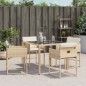 vidaXL Gartenstühle mit Kissen 4 Stk. Beige Poly Rattan vidaXL Gartenstühle mit Kissen 4 Stk. Beige Poly Rattan