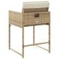 vidaXL Gartenstühle mit Kissen 4 Stk. Beige Poly Rattan vidaXL Gartenstühle mit Kissen 4 Stk. Beige Poly Rattan