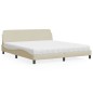vidaXL Bett mit Matratze Creme 180x200 cm Stoff vidaXL Bett mit Matratze Creme 180x200 cm Stoff