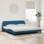 vidaXL Bett mit Matratze Blau 200x200 cm Samt vidaXL Bett mit Matratze Blau 200x200 cm Samt