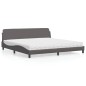 vidaXL Bett mit Matratze Grau 200x200 cm Kunstleder vidaXL Bett mit Matratze Grau 200x200 cm Kunstleder