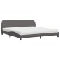 vidaXL Bett mit Matratze Grau 200x200 cm Kunstleder vidaXL Bett mit Matratze Grau 200x200 cm Kunstleder