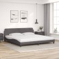 vidaXL Bett mit Matratze Grau 200x200 cm Kunstleder vidaXL Bett mit Matratze Grau 200x200 cm Kunstleder