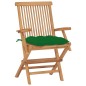 Gartenstühle mit Grünen Kissen 8 Stk. Massivholz Teak Gartenstühle mit Grünen Kissen 8 Stk. Massivholz Teak