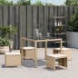 vidaXL Gartenhocker mit Kissen 4 Stk. Beige 40x40x35 cm Poly Rattan vidaXL Gartenhocker mit Kissen 4 Stk. Beige 40x40x35 cm Poly Rattan