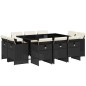 vidaXL 11-tlg. Garten-Essgruppe mit Kissen Schwarz Poly Rattan vidaXL 11-tlg. Garten-Essgruppe mit Kissen Schwarz Poly Rattan