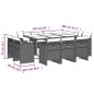 vidaXL 11-tlg. Garten-Essgruppe mit Kissen Schwarz Poly Rattan vidaXL 11-tlg. Garten-Essgruppe mit Kissen Schwarz Poly Rattan
