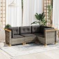 vidaXL 4-tlg. Garten-Sofagarnitur mit Kissen Grau Poly Rattan vidaXL 4-tlg. Garten-Sofagarnitur mit Kissen Grau Poly Rattan