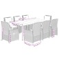 vidaXL 9-tlg. Garten-Essgruppe mit Kissen Schwarz Poly Rattan vidaXL 9-tlg. Garten-Essgruppe mit Kissen Schwarz Poly Rattan