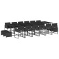 vidaXL 17-tlg. Garten-Essgruppe mit Kissen Schwarz Poly Rattan vidaXL 17-tlg. Garten-Essgruppe mit Kissen Schwarz Poly Rattan