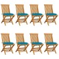 Gartenstühle mit Hellblauen Kissen 8 Stk. Massivholz Teak Gartenstühle mit Hellblauen Kissen 8 Stk. Massivholz Teak