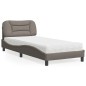 vidaXL Bett mit Matratze Taupe 80x200 cm Stoff vidaXL Bett mit Matratze Taupe 80x200 cm Stoff