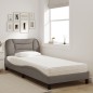 vidaXL Bett mit Matratze Taupe 80x200 cm Stoff vidaXL Bett mit Matratze Taupe 80x200 cm Stoff