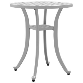 vidaXL Gartentisch Weiß Ø48x53 cm Aluminiumguss
