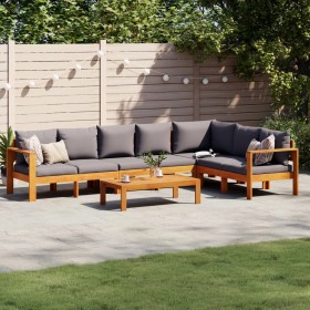 vidaXL 5-tlg. Garten-Sofagarnitur mit Kissen Massivholz Akazie