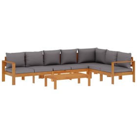 vidaXL 5-tlg. Garten-Sofagarnitur mit Kissen Massivholz Akazie