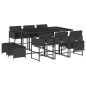 vidaXL 11-tlg. Garten-Essgruppe mit Kissen Schwarz Poly Rattan vidaXL 11-tlg. Garten-Essgruppe mit Kissen Schwarz Poly Rattan