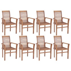 Essstühle 8 Stk. Stapelbar Teak Massivholz