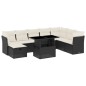 vidaXL 9-tlg. Garten-Sofagarnitur mit Kissen Schwarz Poly Rattan vidaXL 9-tlg. Garten-Sofagarnitur mit Kissen Schwarz Poly Rattan