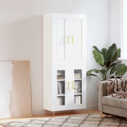 Highboard Hochglanz-Weiß 69,5x34x180 cm Holzwerkstoff